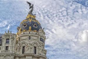 Madrid Spain buiding of famous gran via street photo