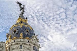 Madrid Spain buiding of famous gran via street photo