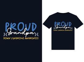 Proud Grandpa Down Syndrome Awareness Day illustrations for print-ready T-Shirts design vector