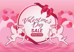 happy valentine's day sale promotion  website banner background vector