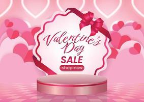 happy valentine's day sale promotion display website banner background vector