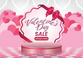 valentine's day sale display website background vector