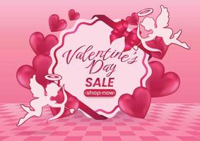 happy valentine's day sale promotion  display website background vector