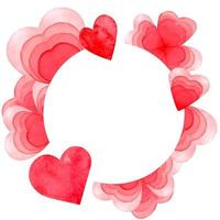 Card template with a red hearts background vector