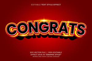 Congrats editable text effect vector