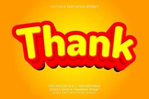 Thanks editable text effect vector