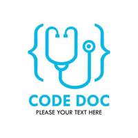 Code doc logo design template illustration. there are stetoskop.this is good for medical vector