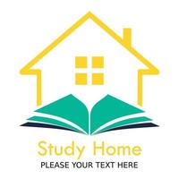 Study home design template illustration. there arae home and book. this is good for education vector