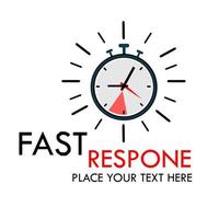 fast respon logo design. there are timer. this is good for your business vector