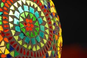 Indian glass lamp detail photo
