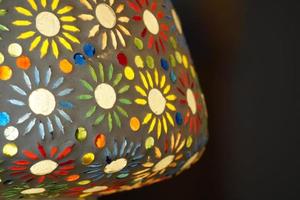 Indian glass lamp detail photo