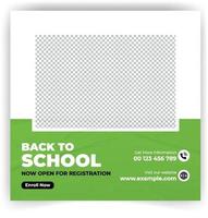 Back to school get admission promotion social media post banner template vector