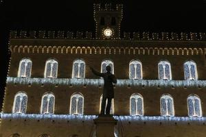 Chiavari historical medieval town street ights for christmas photo