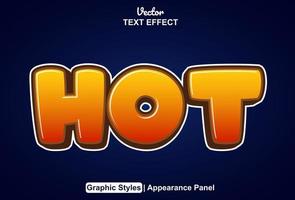hot text effect with graphic style and editable. vector