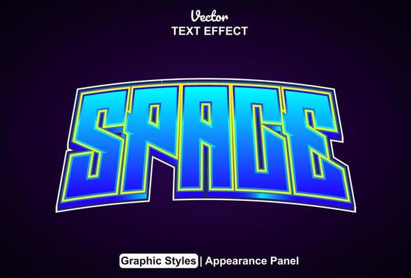 space text effect with graphic style and editable.