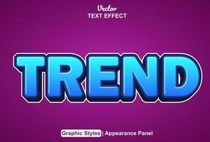 trend text effect with graphic style and editable. vector