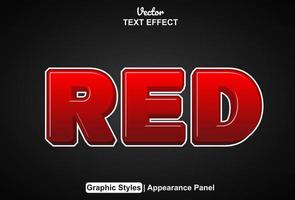 red text effect with graphic style and editable. vector