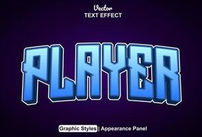 player text effect with graphic style and editable. vector