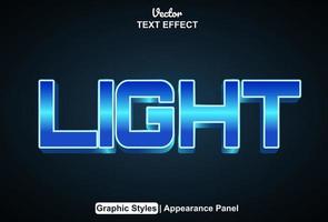 light text effect with graphic style and editable vector