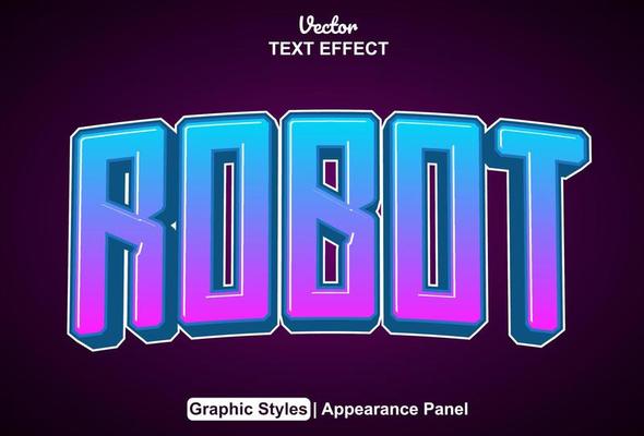 Robot text effect with graphic style and editable.