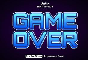 Game over text effect with graphic style and editable. vector