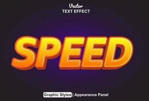 speed text effect with graphic style and editable. vector