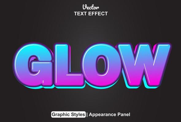 glow text effect with graphic style and editable.