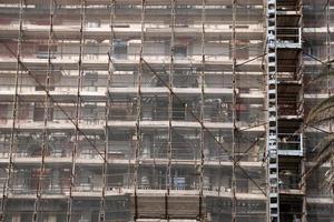 scaffolding on building restoration in Italy photo