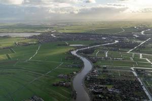 Amsterdam Harbor Channels roads Aerial view panorama photo