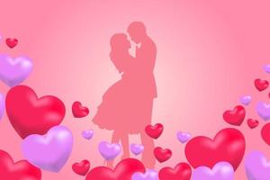 Realistic Valentines day celebration Vector background