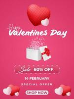 Realistic Valentines day celebration Vector background