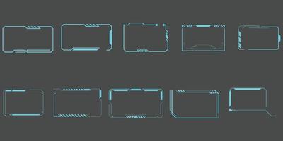 set of futuristic tech frame vector