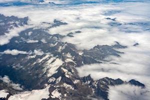 alps aerial view from airplane photo