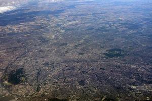 gatwick london aerial view panorama from airplane photo
