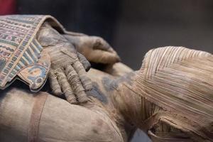 Egyptian mummy head close up photo