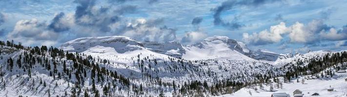 dolomites snow panorama big landscape photo