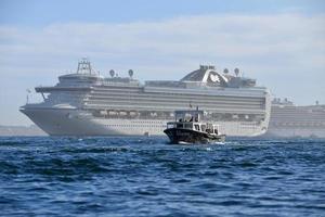 CABO SAN LUCAS, MEXICO - JANUARY 25 2018 - Cruise ship near the shore photo