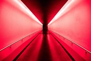 red hallway passage horror movie style photo