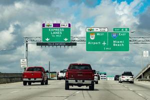 MIAMI, USA - FEBRUARY 7, 2017 - Florida congested highways photo