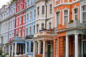 portobello road london street colorful buildings photo