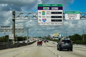 MIAMI, USA - FEBRUARY 7, 2017 - Florida congested highways photo