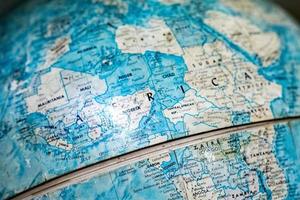 old terrestrial globe detail of africa photo