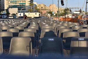 GENOVA, ITALY - MAY 26 2017 - Preparation for Pope Francis mass in Kennedy Place photo