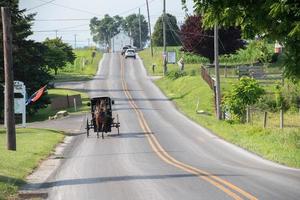 LANCASTER, USA - JUNE 25 2016 - Amish people in Pennsylvania photo