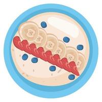 frutas frescas en plato vector