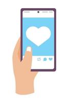 smartphone with heart vector