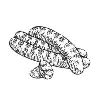 salchichas boceto vector dibujado a mano