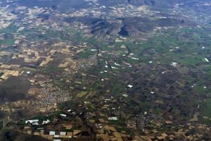 Mexico guadalajara fields and volcanos aerial view panorama landscape photo