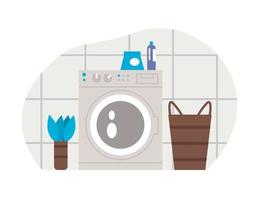 laundry room interiors vector