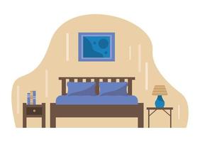 bedroom flat interiors place vector